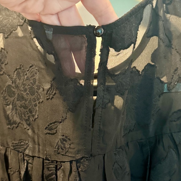 Women's long sleeve blouse, Black, L, EUC, Lace embroidery - Picture 12 of 12